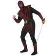Déguisement ninja fauve homme - DEGUISE TOI - haut, pantalon, ceinture, plastron, cagoule - Rouge-1