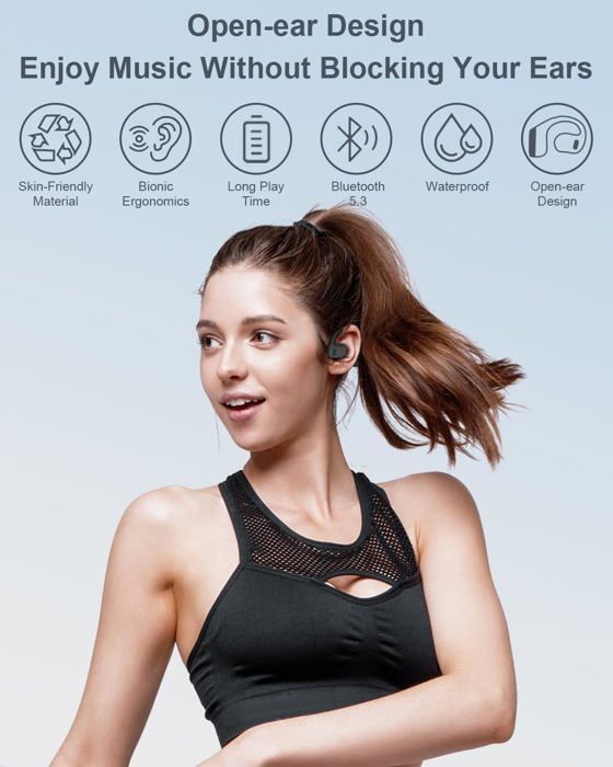 ANSTEN Open Ear Écouteurs Bluetooth 5.3, Ecouteurs Bluetooth sans Fil