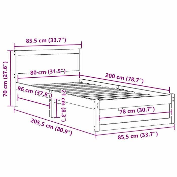  Mode Lit 1 Personnes BEWI Structure De Lit Adulte enfant Blanc 