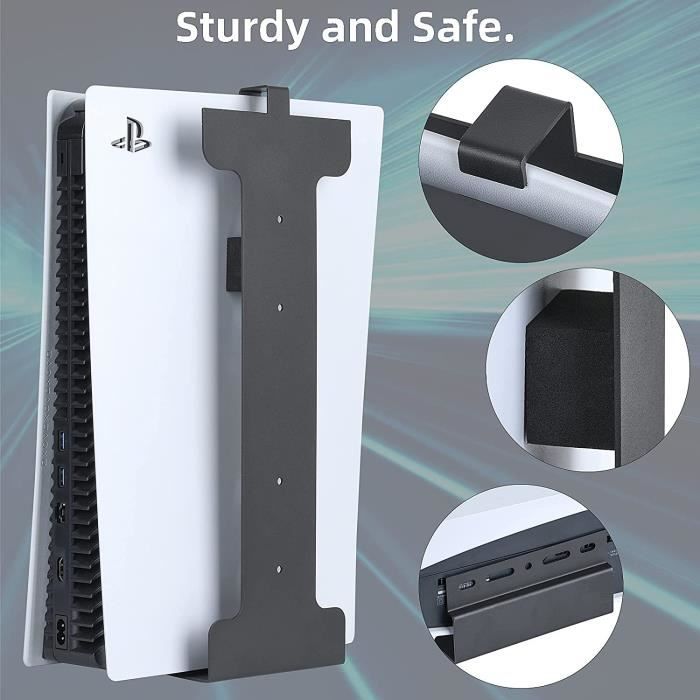 Supports PS5 Support Mural PS5 Console Disc/Digital Edition Kit Montage Mural Acier Support