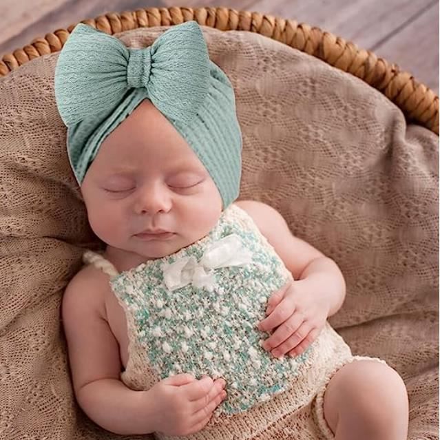 Bonnet Turban Bébé Fille, 7 Pièces Chapeaux Turban avec Nœud pour