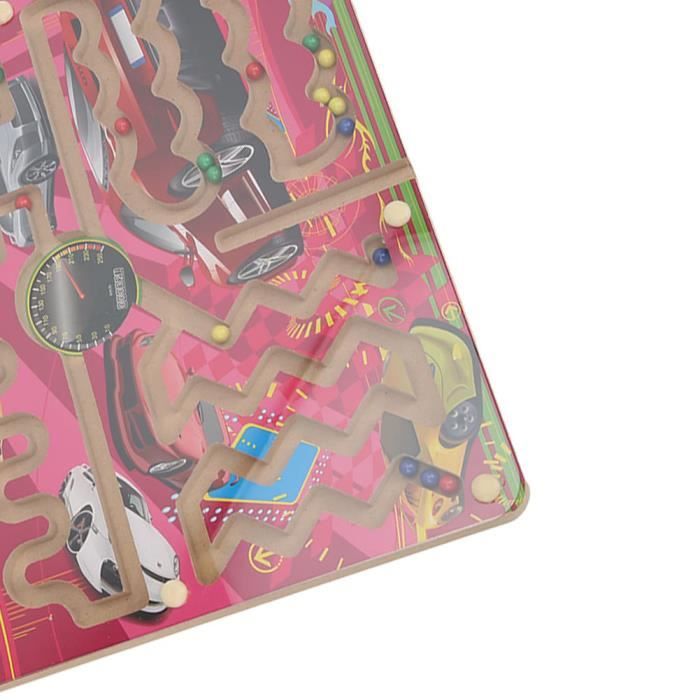 Dellyy Labyrinthe Magnétique En Bois – Jeu Montessori Dès 3 Ans, Comptage Et Couleurs, Planche Occupée