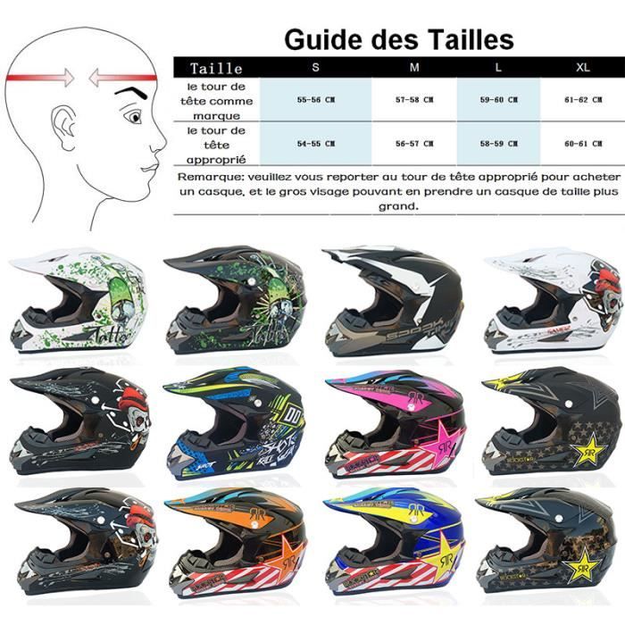 Casque Moto Cross Adultes Goggle+Gants+Masque-Orange et Noir, Casque  Motocross Femme Homme Casque - Cdiscount Auto