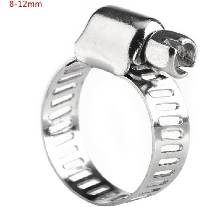 10 Colliers De Serrage Inox 10-16mm - Clips Tuyau Vis Réglables Piscine Gaz Eau