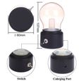 Aistuo® Marchelec Mini Lampe Retro Lampe de Table Sans Fil Blanc Chaud Pour chambre,salon,chambre de bébé etc.(Noir)-2