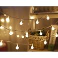 Guirlande lumineuse Exterieure,6M 40 ampoules LED Décoration de Fête Anniversaire Mariage Lumières- Blanc Chaud-2