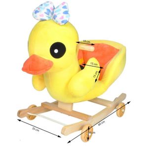 JOUET À BASCULE Cheval à bascule animal porteur jouet 2 en 1 Jaune JOUET À BASCULE Cheval à bascule animal porteur jouet 2 en 1 Jaune