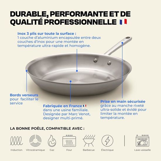 Generisch Poêle en titane non revêtue avec couvercle 20/24/26/28/30 cm, en titane martelé, durable, résistante à la chaleur, résistante aux rayures (sans couvercle, 24 cm Generisch Poêle en titane non revêtue avec couvercle 20/24/26/28/30 cm, en titane martelé, durable, résistante à la chaleur, résistante aux rayures (sans couvercle, 24 cm