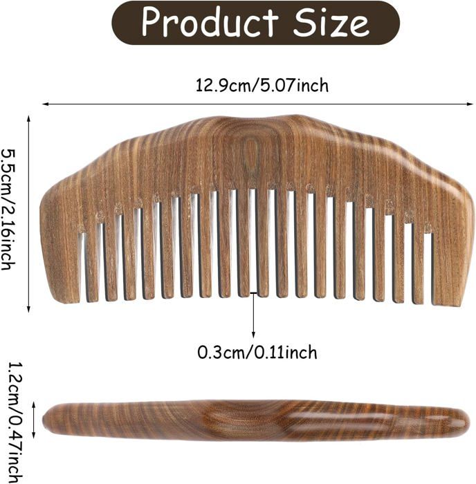 Peigne à barbe en bois de santal pliable