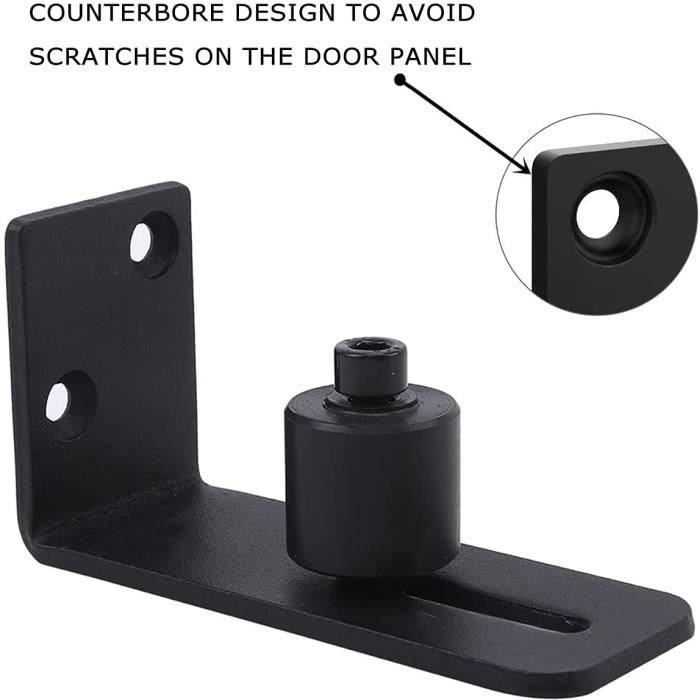 Guide de sol réglable Mur / Guide de fond de porte pour porte coulissante  en bois, noir