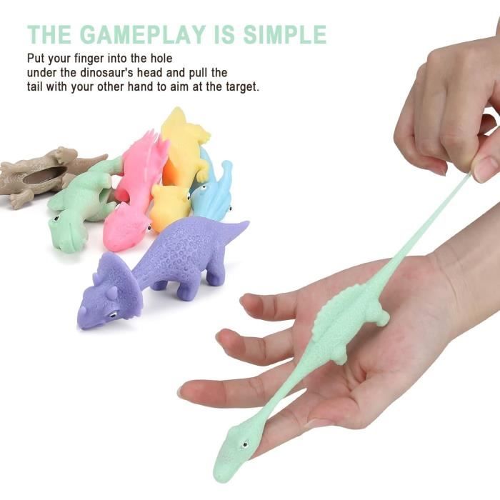 Kotkiddy® Lot de 10 jouets à doigts en forme de dinosaure - Jouet catapulte  élastique - Couleur aléatoire : : Jeux et Jouets