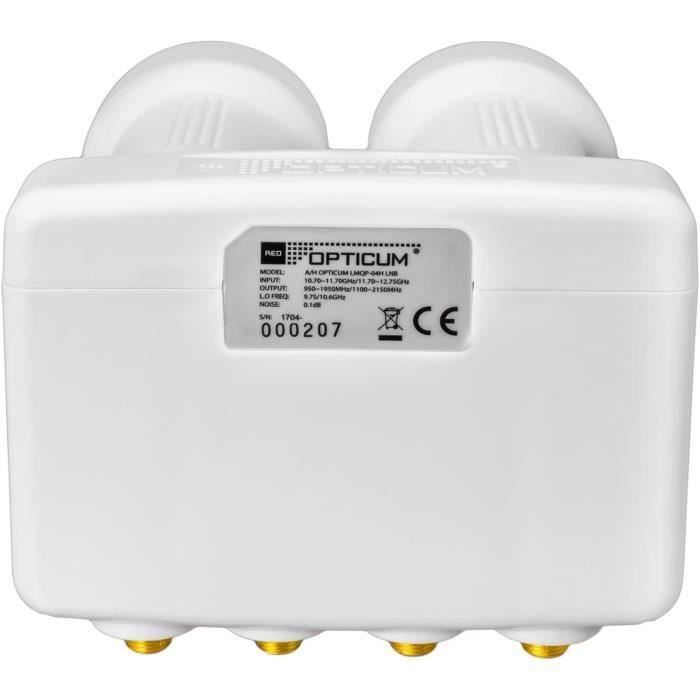 Twin Monoblock LNB 0,1dB Per 2 Partecipanti – Ricezione Simultanea Astra 19,2° E Hotbird 13° Con DiSEqC, Per HD, 4K, 3D – Include 4 Connettori F Dorati E 2 Guarnizioni In Gomma