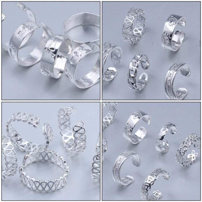 Bagues Ajustables Plage Soirée Bagues Orteils Réglables Pour Femmes - Lot De 12 - Or - Design Simple Et Élégant - Pour Plage Ou Soirée Anneaux Orteils Or