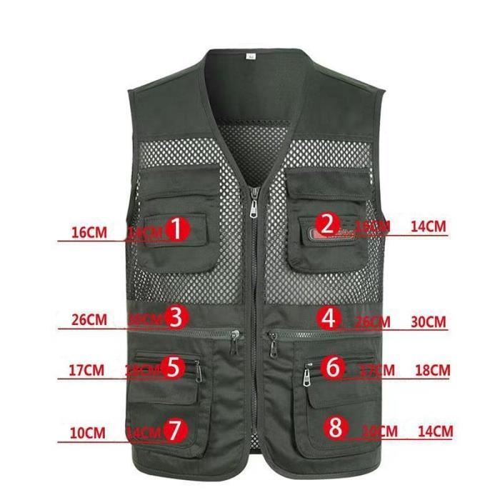 Gilet De Pêche Tactique Rio Bravo Homme - Beige Taille M - 24 Poches !