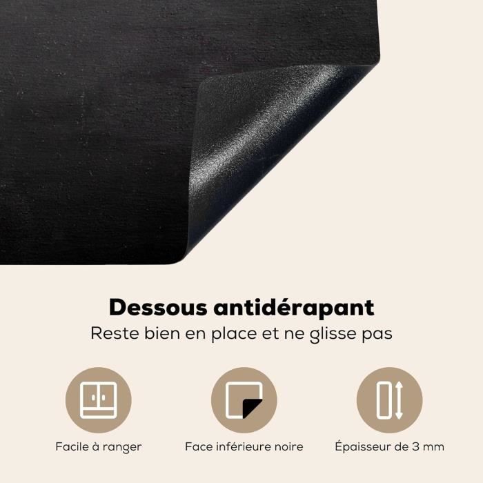 Tapis De Protection Pour Plaque De Cuisson - 60x52 Cm, Motif Herbes Gris, Pour Induction Et électrique, Enroulable