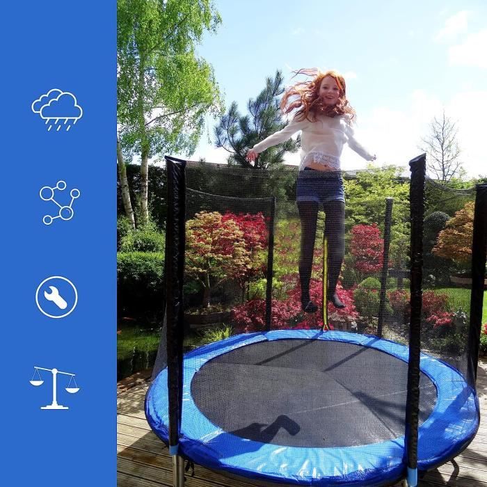 Trampoline de jardin d'extérieur et d'intérieur pour enfants adultes  circulaire diamètre 240 cm fil - Jouets (8070539)