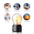 Aistuo® Marchelec Mini Lampe Retro Lampe de Table Sans Fil Blanc Chaud Pour chambre,salon,chambre de bébé etc.(Noir)-3