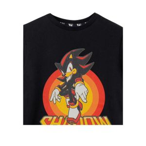 T-shirt Homme Sonic Squelette 100% Coton Noir - Manches Courtes, Coupe Classique - Neuf Avec étiquettes