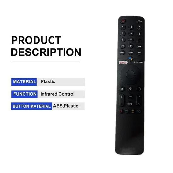 Télécommande Vocale Bluetooth Pour TV Xiaomi Mi TV P1 / Q1 - Remplacement Compatible L32M6, L55M6, L75M6 - Avec Bouton Vocal Et Raccourcis