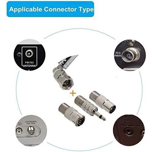 Antenne FM Intérieur Eightwood 75ohm - Compatible HiFi Yamaha, Sony, Pioneer | 150cm