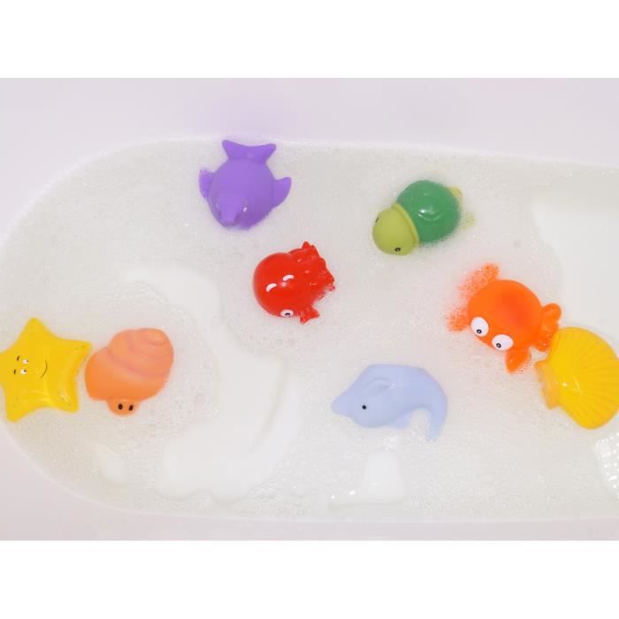 4 Jouets De Bain Anti-moisissure Pour Bébé 18 Mois+ - Animaux Aquatiques, Facile à Attraper, Caoutchouc Souple