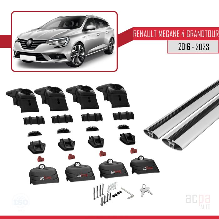 Barres De Toit Owen 5.0 Pour Renault Megane Grandtour 2003-2006 - Aluminium, Antivol, 90kg Charge