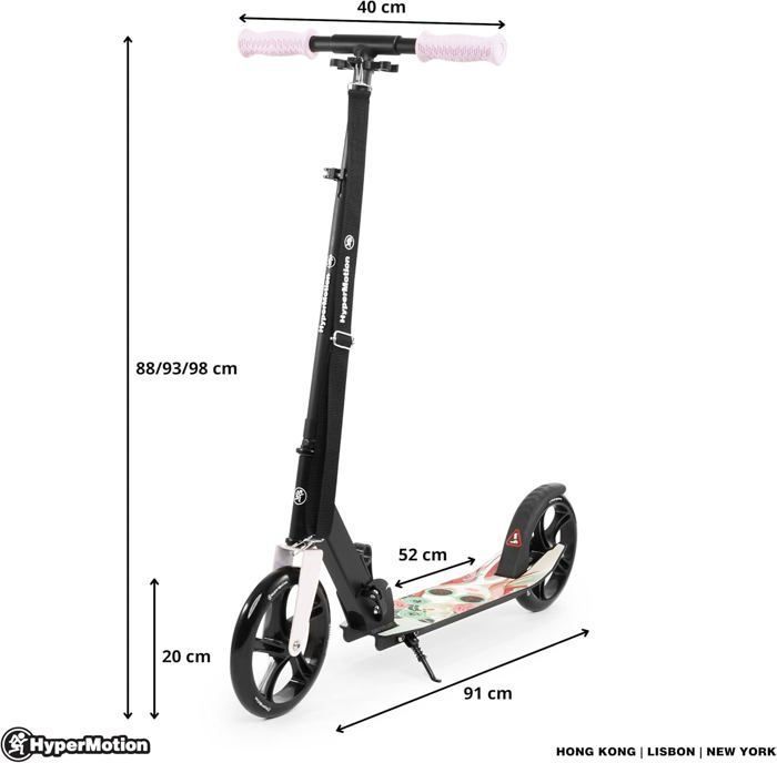 Trottinette Pliable Adulte MEEGOO H007D – Frein à Disque, Double Amortisseur, Roues PU 200 Mm, ABEC-7, Plateau Antidérapant – Rose