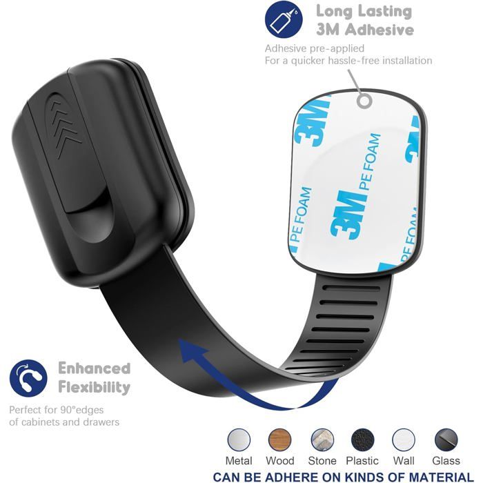 Lot de 10 Bloque Porte Bébé, Securite Placard Enfant avec Adhésif