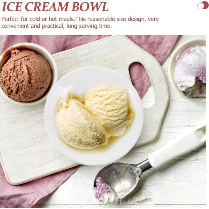 EWEIGEER Lot De 10 Bols à Dessert En Mélamine Pour Enfants, 11,2 Cm, Petits Bols Pour Crème Glacée, Collations, Riz, Salade, Soupe, Céréales (blanc