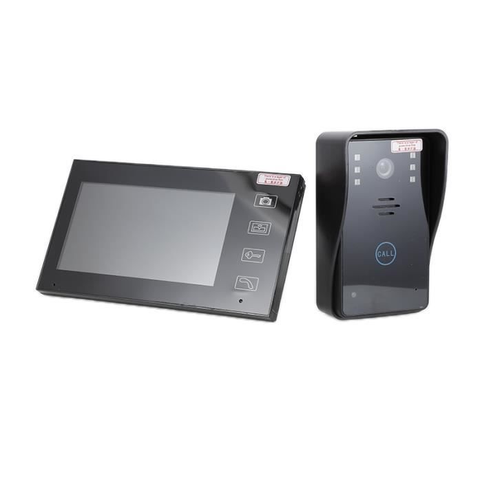 Visiophone sans fil avec écran tactile 7 pouces, 2.4GHz, interphone vidéo,  système de contrôle d