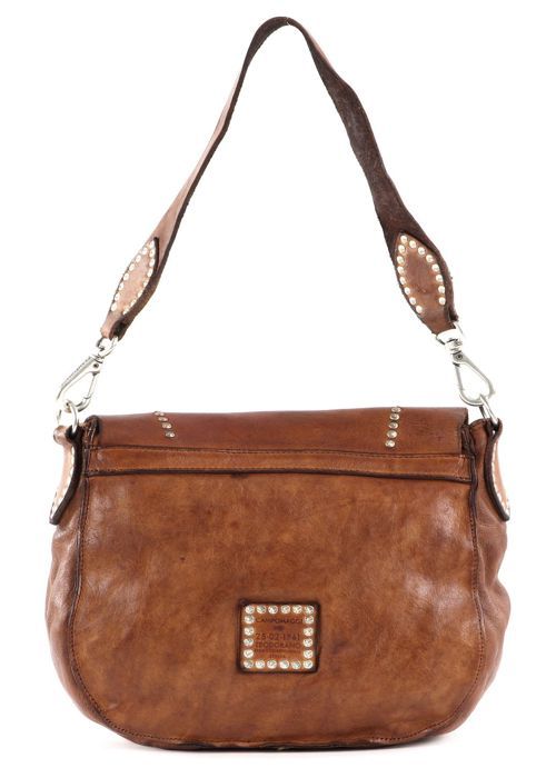Sac à épaule CAMPOMAGGI Eracle En Cuir Noir - Taille S Bandoulière Ajustable - Neuf Avec étiquettes