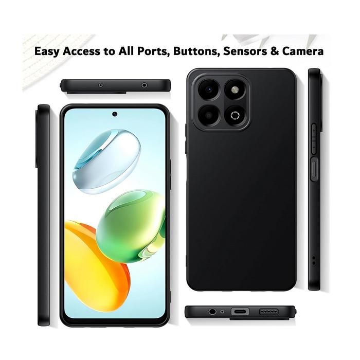 SEAHAI Cover Per HONOR X7c / 200 Smart 5G | Custodia Morbida In TPU Con Brillantini E Motivo Sfumato | Antiurto E Trasparente, Nero - 3