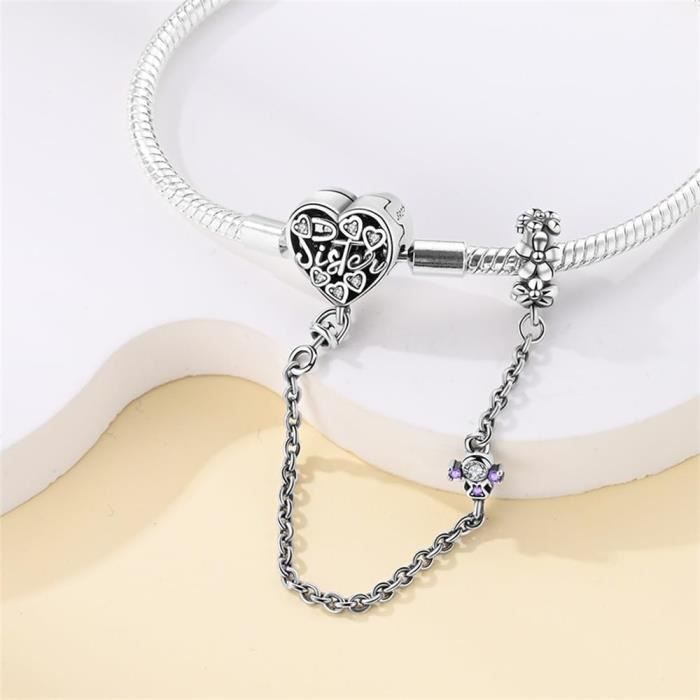 Bracelet en argent améthyste 925 : pierre précieuse réglable, pierre de naissance de février - France