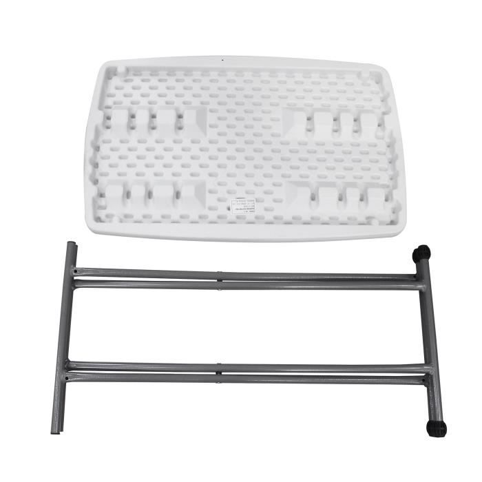 Table Pique-nique Portable Table Pliante 76x50x74 Cm - Légère Et Robuste - Intérieur/Extérieur - Blanc Chaise Pliante Camping