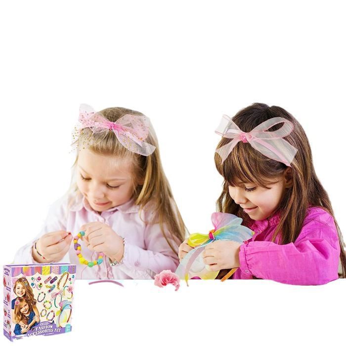 Kit De Fabrication De Bandeaux Pour Filles 3-10 Ans - 124 Accessoires DIY Créatifs, Cadeau Idéal Anniversaire Ou Noël