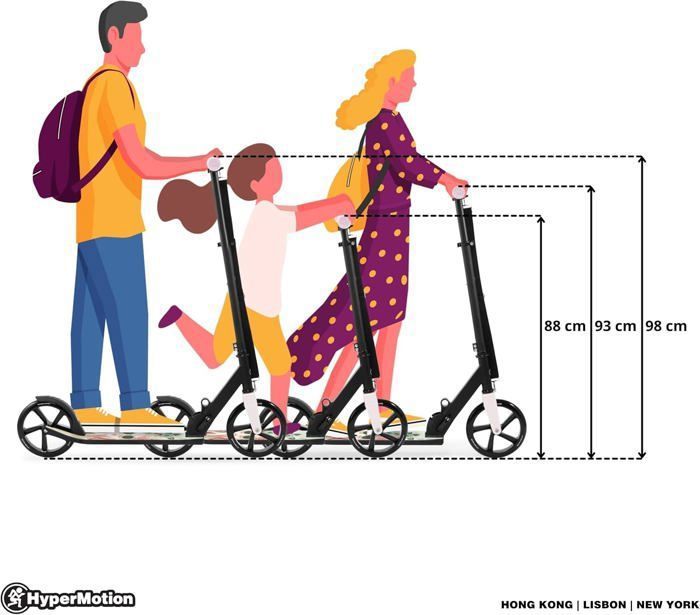 Trottinette Enfant HyperMotion Wally – Légère 2,5kg, Pliable, Guidon Réglable, Roues 125mm, Frein à Pied, Charge Max 40kg