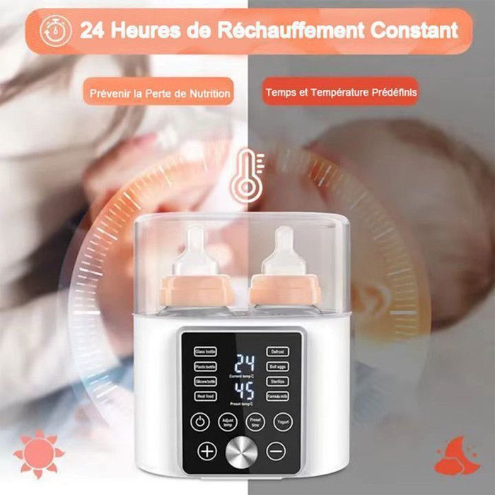 Vicloon Chauffe-Biberon 8 En 1 Électrique - Stérilisateur, Minuterie, Contrôle Température - Pour Aliments Bébé