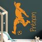 Stickers Muraux Deco Chambre Enfant Stickers Footballer Avec Prenom Orange 350x260 Mm Achat Vente Stickers Cdiscount
