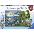 Puzzles 3x49 pièces - La fascination des dinosaures - Ravensburger - Lot de puzzles enfant - Dès 5 ans-0
