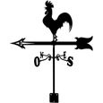 Shunli-Métal Coq Girouette Vintage Noir Animal Girouette Creux Vent Direction Outils De Mesure pour Extérieur Jardin Toit Paddock D-0