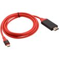 XCSOURCE 2m USB 3.0 Type C vers Câble Adaptateur HDMI HD 4K Support vers Projecteur HDTV Rouge AC1062-0