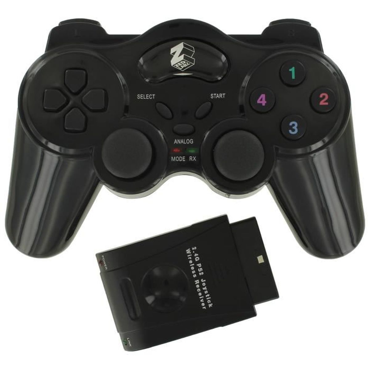 Manette De Jeu Zedlabz Sans Fil Par Ondes Radio Double Choc Vibration Pour Playstation 2 Ps2 Et Ps1 Noir Cdiscount Informatique