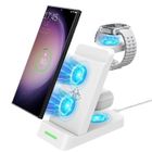 TOPESCT, Chargeur sans fil 3-en-1 pour téléphone, montre intelligente Samsung, écouteurs White