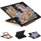 Tektalk Planche de puzzle pliable avec support réglable à 4 angles - Plateau léger et portable avec chevalet en bois - Table de puzzle pliable en feutre, jusqu'à 1500 pièces (B0D2CGKXQ9