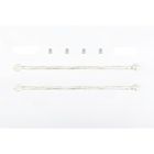 YVAN MOINS CHER Lot de 2 tringles à rideaux extensibles 60 à 80 cm avec embout « feuille » - métal – Blanc/Or