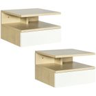 HOMCOM - Tables de chevet - Panneaux de particules - 35x32x22.5cm - Blanc
