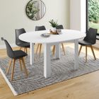 IDMARKET Table à manger extensible ronde DONA 4-8 personnes blanc 110-150 cm