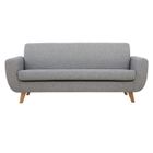 Miliboo - Canapé scandinave 3 places en tissu gris clair et bois clair PURE