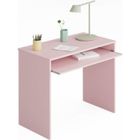 PEGANE Table bureau pour ordinateur coloris rose - Dim : 79 x 90 x 54 cm