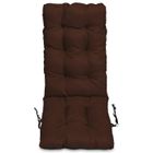 SuperKissen24 Coussin Dossier pour Chaise Longue, Siège, Banc de Jardin - 123x48 cm - Bain de Soleil - imperméable - Marron